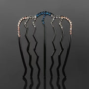 コーム ヘアコーム かんざし 簪 レディース 女性 ヘアアクセサリー 髪飾り 髪留め まとめ髪 ラインストーン キラキラ 大きめ グラデーションカラー おしゃれ シンプル かわいい お出かけ 普段使い プレゼント ギフト 紫 灰 ピンク 黒