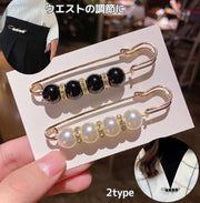 ブローチピン ピンブローチ カブトピン レディース 女性 アクセサリー パール調 ウエスト調整 ストールピン ショール マフラー おしゃれ 上品 かわいい