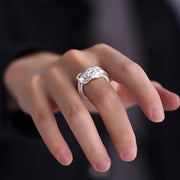 リング 指輪 メンズ レディース アクセサリー オープンリング ドラゴン 竜 龍 かっこいい おしゃれ 男性 女性 プレゼント サイズ調節可能