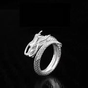 リング 指輪 メンズ レディース アクセサリー オープンリング ドラゴン 竜 龍 かっこいい おしゃれ 男性 女性 プレゼント サイズ調節可能