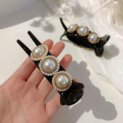 ヘアクリップ サイドバンスクリップ レディース ヘアアクセサリー フェイクパール 髪留め 髪飾り まとめ髪 ヘアアレンジ シンプル おしゃれ 女性 婦人 簡単 ロング