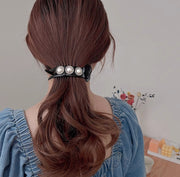 ヘアクリップ サイドバンスクリップ レディース ヘアアクセサリー フェイクパール 髪留め 髪飾り まとめ髪 ヘアアレンジ シンプル おしゃれ 女性 婦人 簡単 ロング