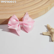 ヘアクリップ 髪留め 2個セット 子供用 子ども用 キッズ 女の子 お揃い ペアルック ヘアアクセサリー ファッション雑貨 リボン くちばしクリップ ワニクリップ ドット 水玉 ホワイト ブラック ピンク ブルー 可愛い キュート おしゃれ フェミニン ガーリー ポップ カジュアル