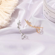 イヤーカフ 単品 片耳用 レディース 女性用 アクセサリー 蝶々 ラインストーン キラキラ 高級感 オシャレ かわいい
