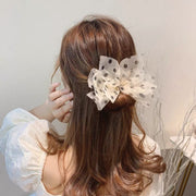 おだんごメーカー シニヨンワイヤー ヘアアクセサリー レディース 髪飾り お団子メーカー リボン シフォン 水玉 ドット ヘアアレンジ くるくる 巻き付ける シンプル 簡単 便利 アップスタイル お出かけ デート オフィス デイリー 女性用 婦人用 ファッション小物