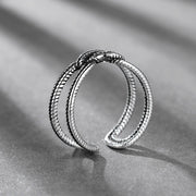 指輪 オープンリング レディース 女性 アクセサリー ファッション雑貨 小物 縄目 ロープ シルバーカラー シンプル おしゃれ クール かっこいい パンク ロック ヴィンテージ風 プレゼント ギフト