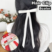 ヘアクリップ リボン レディース 女性 ヘアアクセサリー 髪留め 髪飾り ロング 垂れる 存在感 ヘアアレンジ まとめ髪 シンプル 婦人用 ファッション小物