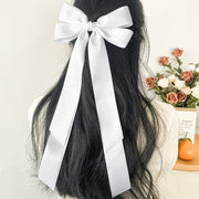 バレッタ レディース ヘアアクセサリー 髪留め 髪飾り ヘアクリップ リボン ロング 大きめ 長め ヘアアレンジ おしゃれ かわいい エレガント パーティー 発表会 イベント