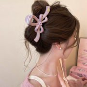 バンスクリップ レディース 女性 大きめ リボン アクセント まとめ髪 ヘアアレンジ 毛量多め 普段使い 通勤 通学 お出かけ ヘアアクセサリー かわいい シンプル おしゃれ