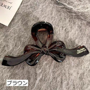 バンスクリップ レディース 女性 大きめ リボン アクセント まとめ髪 ヘアアレンジ 毛量多め 普段使い 通勤 通学 お出かけ ヘアアクセサリー かわいい シンプル おしゃれ