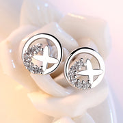 スタッドピアス レディース 女性 アクセサリー ファッション雑貨 ラウンド 十字 星 スター 満月 ラインストーン シルバーカラー シンプル かわいい キュート エレガント 小さめ 控えめサイズ プレゼント ギフト