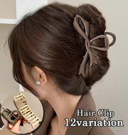 ヘアクリップ バンスクリップ 髪留め レディース 女性用 ヘアアクセサリー リボン型 髪飾り 蝶結び ヘアアレンジ 上品 エレガント おしゃれ かわいい 普段使い デイリー 通勤 通学