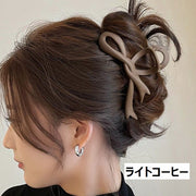 ヘアクリップ バンスクリップ 髪留め レディース 女性用 ヘアアクセサリー リボン型 髪飾り 蝶結び ヘアアレンジ 上品 エレガント おしゃれ かわいい 普段使い デイリー 通勤 通学