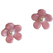 ヘアクリップ 2個セット レディース 子供 ジュニア キッズ アクセサリー お花 パール調 フェイクパール ラインストーン かわいい 小さめ オシャレ
