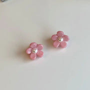 ヘアクリップ 2個セット レディース 子供 ジュニア キッズ アクセサリー お花 パール調 フェイクパール ラインストーン かわいい 小さめ オシャレ