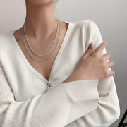 ネックレス チェーンネックレス レディース 女性用 アクセサリー シルバーカラー シンプル 上品 華奢 かわいい オシャレ 重ねづけ 普段使い プレゼント ギフト