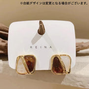 ピアス スタッドピアス レディース 女性 アクセサリー 小ぶり マーブル調 スクエア シンプル お洒落 大人可愛い ファッション小物 プレゼント 贈り物
