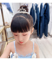ヘアゴム シュシュ ティアラ付き キッズ ジュニア ヘアアクセサリー お姫様 王冠 子供用 子ども まとめ髪 ヘアアレンジ パーティー 撮影 発表会