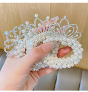 ヘアゴム シュシュ ティアラ付き キッズ ジュニア ヘアアクセサリー お姫様 王冠 子供用 子ども まとめ髪 ヘアアレンジ パーティー 撮影 発表会