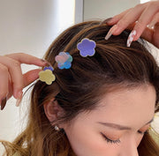 ヘアクリップ ミニバンスクリップ 3個セット レディース 女性 ヘアアクセサリー 花 フラワー 半透明 単色 ヒョウ柄 グラデーションカラー 髪留め 髪飾り まとめ髪 ヘアアレンジ 重ね付け シンプル 簡単 かわいい シンプル ガーリー キュート カジュアル お出かけ 通勤 オフィス カラバリ豊富 茶 白 ピンク 黄 紫 青 灰 緑