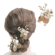 ヘアコーム レディース 女性 ヘアアクセサリー 髪飾り 髪留め かんざし 簪 フラワー 花 パール調 ラインストーン 結婚式 パーティー