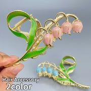 ヘアクリップ バンスクリップ 髪留め レディース 女性用 ヘアアクセサリー スズラン 鈴蘭 花 可憐 フラワー 金属 髪飾り ヘアアレンジ 上品 エレガント おしゃれ かわいい