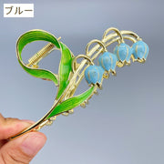 ヘアクリップ バンスクリップ 髪留め レディース 女性用 ヘアアクセサリー スズラン 鈴蘭 花 可憐 フラワー 金属 髪飾り ヘアアレンジ 上品 エレガント おしゃれ かわいい