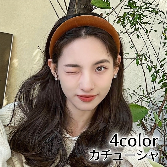 カチューシャ ヘアアクセサリー レディース 女性用 無地 ベルベット調 髪留め 髪飾り ヘアアレンジ 太め お出かけ 洗顔 メイク 大人カジュアル 可愛い おしゃれ シンプル ファッション小物