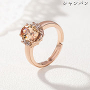 指輪 オープンリング レディース アクセサリー 大粒 ラインストーン ビジュー きれいめ 上品 高級感 高見え 宝石風 ゴールドカラー