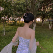 ヘアクリップ バンスクリップ  ヘアアクセサリー レディース 女性 円形 サークル フェイクパール 上品 エレガント 華やか 華奢 シンプル 髪留め ヘアアレンジ まとめ髪 髪飾り 普段使い カジュアル お出かけ おしゃれ OL 会社 通勤 オフィス パーティー 結婚式 入学式 卒業式 ゴールドカラー