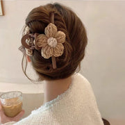 ヘアクリップ ヘアアクセサリー 髪留め バンスクリップ 大きめ 女性 レディース 婦人 お花 フラワー おしゃれ かわいい 秋冬
