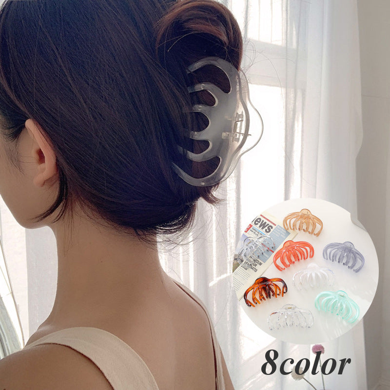 ヘアクリップ バンスクリップ ヘアアクセサリー レディース 髪飾り 髪留め まとめ髪 ヘアアレンジ シンプル 無地 透明 クリアカラー 単色 くし型 簡単 目立たない オフィス 通勤 夏 ビーチ