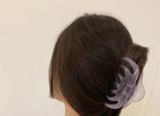 ヘアクリップ バンスクリップ ヘアアクセサリー レディース 髪飾り 髪留め まとめ髪 ヘアアレンジ シンプル 無地 透明 クリアカラー 単色 くし型 簡単 目立たない オフィス 通勤 夏 ビーチ