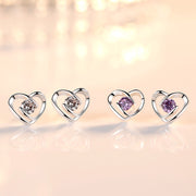 スタッドピアス アクセサリー レディース 女性用 ファッション小物 ハート ラインストーン おしゃれ かわいい シンプル 普段使い プレゼント ギフト 誕生日 記念日