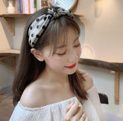 カチューシャ 幅広 レディース ヘアアクセサリー 髪飾り 髪留め ヘアアレンジ 結び目 レース メッシュ 透け感 水玉 ドット柄 女性用 可愛い おしゃれ 普段使い お出かけ