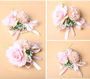 ブートニア コサージュ リストバンド ブライダル 結婚式 造花 フェイクフラワー リストコサージュ フォーマル ウェディング 新郎 新婦 おしゃれ かわいい