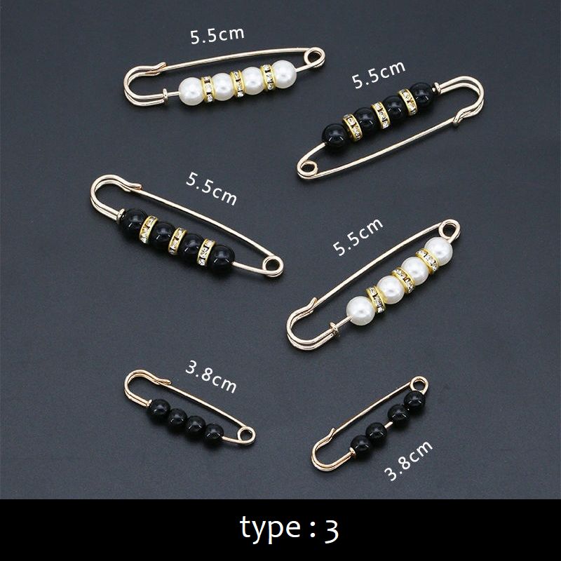ブローチピン ウエスト調節ピン 6本セット ストールピン ビジュー付 カブトピン 商品画像3