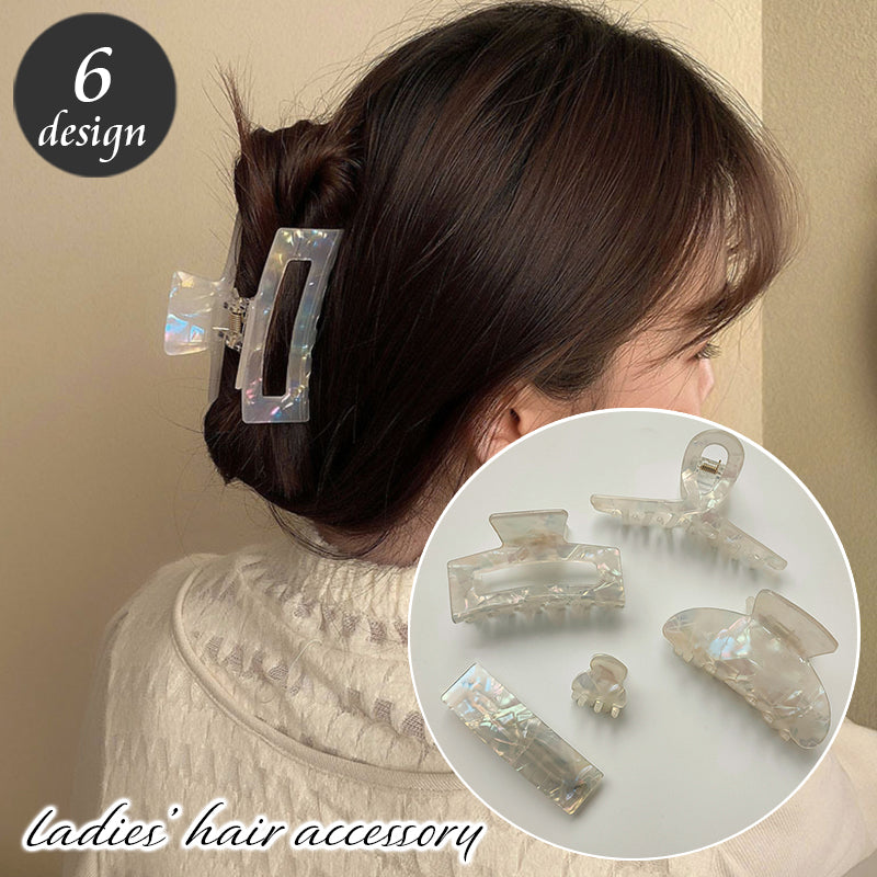ヘアクリップ バンスクリップ バレッタ レディース ヘアアクセサリー 光沢感 シェル風 貝殻風 髪飾り 髪留め まとめ髪 ヘアアレンジ おしゃれ かわいい きれいめ フェミニン 大人女子 お出かけ オフィス 通勤 普段使い デイリー 女性用