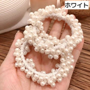 ヘアゴム ヘアアクセサリー 同色2個セット レディース 髪飾り 髪留め フェイクパール パール調 髪ゴム ヘアアレンジ かわいい おしゃれ 上品 普段使い