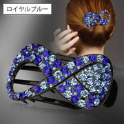 ヘアクリップ サイドバンスクリップ レディース ヘアアクセサリー ラインストーン キラキラ リボン風 8の字 髪留め 髪飾り まとめ髪 ヘアアレンジ おしゃれ かわいい 華やか お出かけ 普段使い 女性用 ギフト プレゼント 贈り物