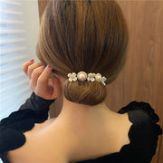 シニヨンワイヤー お団子メーカー ヘアアクセサリー レディース 花 フラワー フェイクパール お団子ヘア 髪留め 髪飾り まとめ髪 可愛い おしゃれ