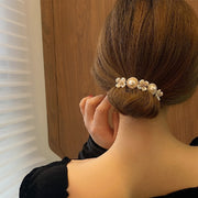 シニヨンワイヤー お団子メーカー ヘアアクセサリー レディース 花 フラワー フェイクパール お団子ヘア 髪留め 髪飾り まとめ髪 可愛い おしゃれ
