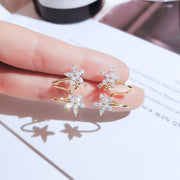 スタッドピアス レディース 女性 アクセサリー フラワー 花 ラインストーン かわいい シンプル カジュアル 上品 おしゃれ