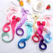 エクステ キッズ ヘアアクセサリー ヘアクリップ ポイントウィッグ リボン くちばしクリップ カール グラデーション ビジュー ヘアアレンジ 簡単 ウィッグ 付け毛 かわいい おしゃれ 女子 女の子 子供用 カラフル