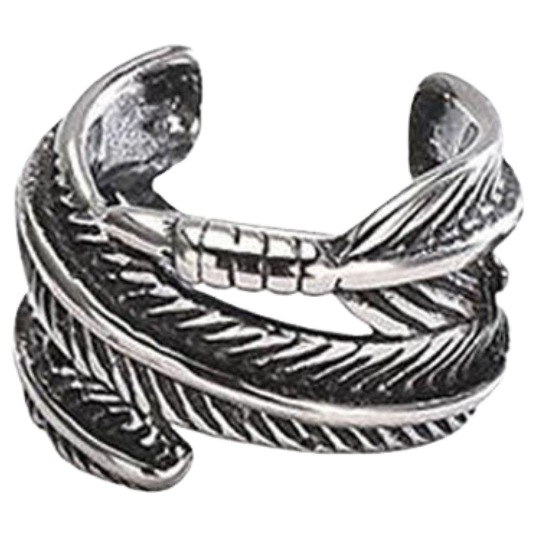 イヤーカフ 片耳用 単品 メンズ レディース ユニセックス アクセサリー イヤークリップ ノンホールピアス 羽 フェザー おしゃれ かっこいい シルバーカラー