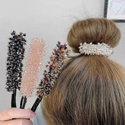 シニヨンワイヤー お団子メーカー ヘアワイヤー ヘアアクセサリー レディース ビーズ パール調 可愛い おしゃれ 華やか きれいめ 簡単 くるくる おだんご アップスタイル ヘアアレンジ まとめ髪 髪飾り おでかけ 通勤 女性