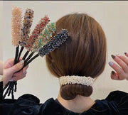 シニヨンワイヤー お団子メーカー ヘアワイヤー ヘアアクセサリー レディース ビーズ パール調 可愛い おしゃれ 華やか きれいめ 簡単 くるくる おだんご アップスタイル ヘアアレンジ まとめ髪 髪飾り おでかけ 通勤 女性