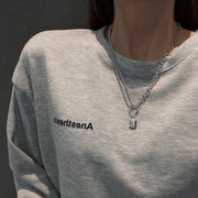 ネックレス レディース メンズ アクセサリー 鍵 南京錠 チェーン ファッション小物 シンプル かわいい おしゃれ カジュアル プレゼント ギフト
