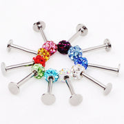 ボディピアス ストレートバーベル 同色2個セット 両耳用 レディース アクセサリー 16G  1.2mm 軟骨 耳たぶ イヤーロブ ヘリックス トラガス 舌 セカンドピアス つけっぱなし ラインストーン キラキラ 華やか へそ インナーコンク アウターコンク リップ 口 眉 片耳 ヘソ 臍 ビジュー ブラック 黒 ピンク ブルー 青 レッド 赤 ホワイト 白 グリーン 緑 パープル 紫 おしゃれ 女性 メンズ プレゼント ギフト 贈り物 誕生日 記念日