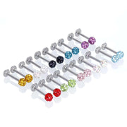 ボディピアス ストレートバーベル 同色2個セット 両耳用 レディース アクセサリー 16G  1.2mm 軟骨 耳たぶ イヤーロブ ヘリックス トラガス 舌 セカンドピアス つけっぱなし ラインストーン キラキラ 華やか へそ インナーコンク アウターコンク リップ 口 眉 片耳 ヘソ 臍 ビジュー ブラック 黒 ピンク ブルー 青 レッド 赤 ホワイト 白 グリーン 緑 パープル 紫 おしゃれ 女性 メンズ プレゼント ギフト 贈り物 誕生日 記念日